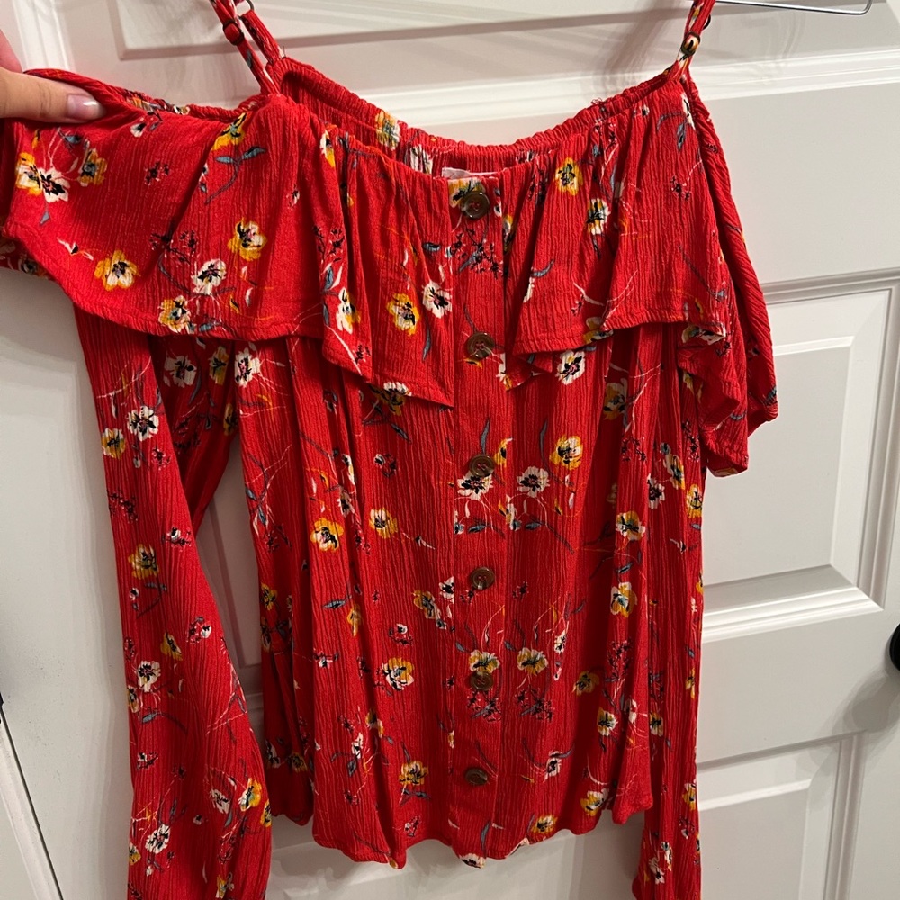 Red floral Maurice’s top